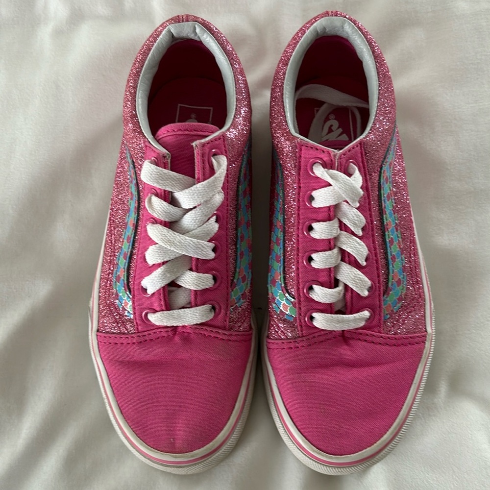 VANS Old Skool Pink Glitter Mermaid Kids Size 2